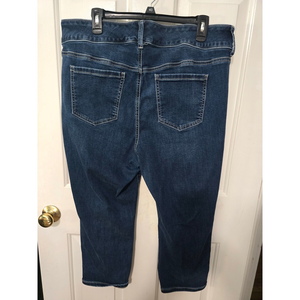 Torrid Womens Dark Wash Super Soft Crop Jegging High Rise Triple Button Size 18 - Picture 2 of 3